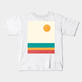 Modern abstract sun, water art design Kids T-Shirt